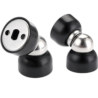 Mini-bouchon de porte en acier inoxydable 2 pièces, noir