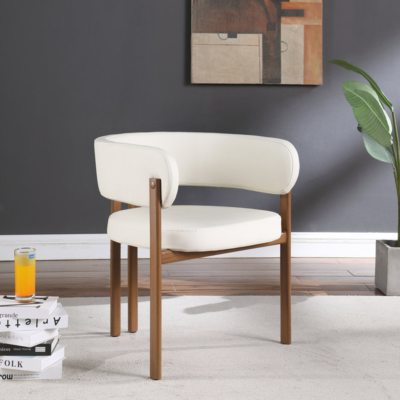 Fauteuil Gideon, Naturel, Crème végétalien en cuir