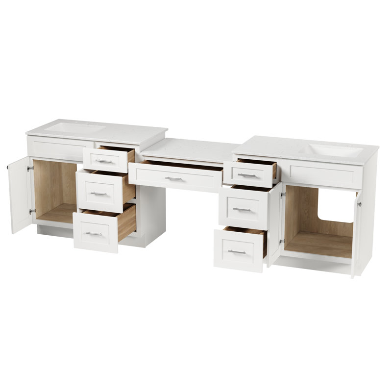Meuble-lavabo double 108 po Disar, Blanc