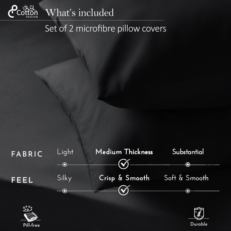 Pillowcase - Set of 2, Black