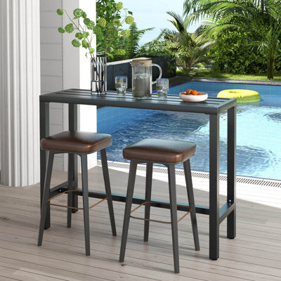 Berdena Rectangular 2 - Person 40cm L Outdoor Standing Height Table