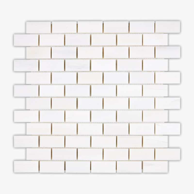 Bianco Dolomite Honed 1X2 Brick Marble Mosaic