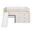 Low Loft Bed With Slide,Three Storage Drawers And Two Doors-600924088