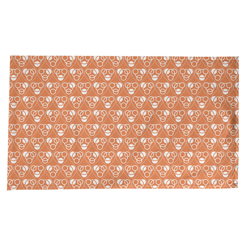 Classic Circles and Waves Tablecloth, Orange/White