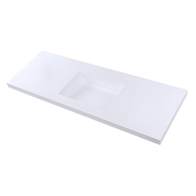 Kubista Bathroom Sink, Gloss White, No Pre-Drilled Faucet Holes