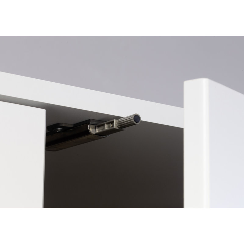 Hinged door wardrobe NABILA with push-to-open function MADE IN GERMANY, Alpine White/Grey Metallic