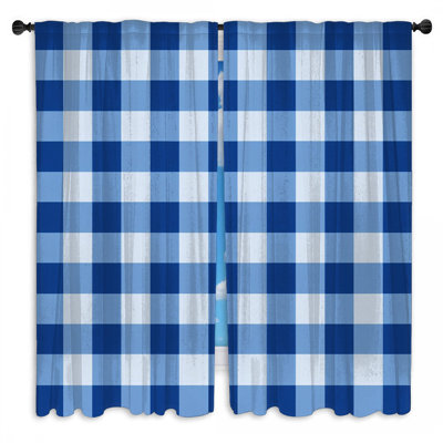 Rideaux obscurcissant bleu et blanc Gingham