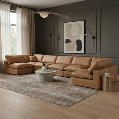 Canapé modulaire réversible de 200 po en similicuir