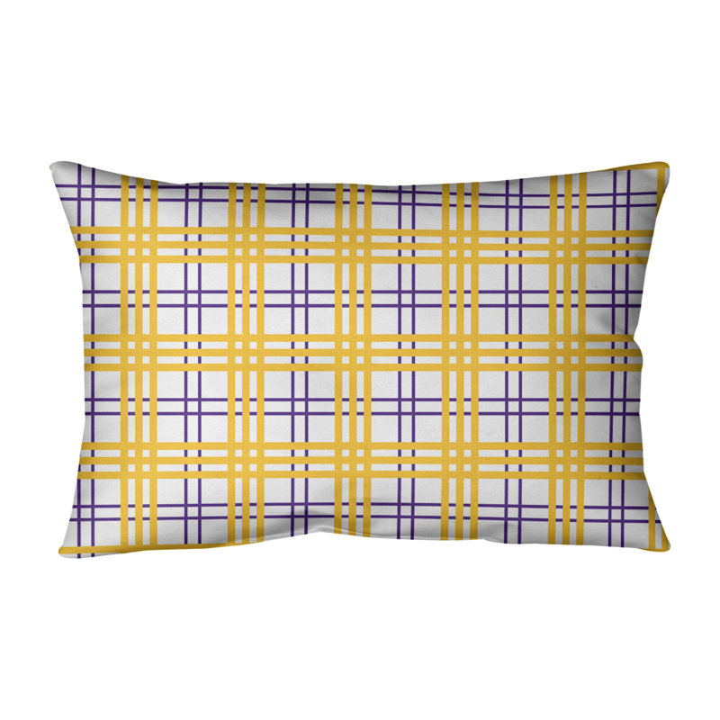 Housse de coussin rectangulaire Luxury Minnesota/insert, Blanc / mauve / doré, Polyester sergé
