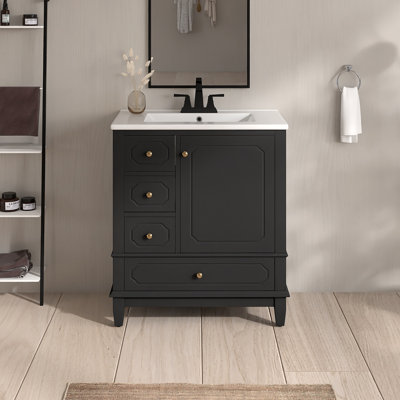 Ensemble de meuble-lavabo autoportant 30 po avec comptoir en céramique 30 po