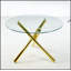 Table de salle à manger Golden avec pieds en métal et conception moderne peu encombrante pour les salons élégants