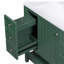 Meuble-lavabo 36 po avec lavabo, une armoire et trois tiroirs, bois massif et panneau de fibres à densité moyenne, vert-786321077