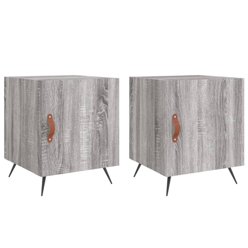 Arnardo 40cm W Manufactured Wood Bedside Table, Grey Sonoma