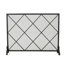 Contemporary Iron Fireplace Screen, Minimalist Diamond Mesh Design, Single Panel, 41.5" W