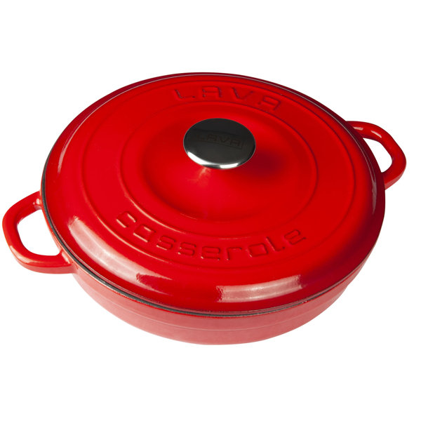 Lareina Enameled Cast Iron Braiser with Lid and Dual Handles