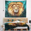 Tête de lion en tapisserie bleue Animal-28484236