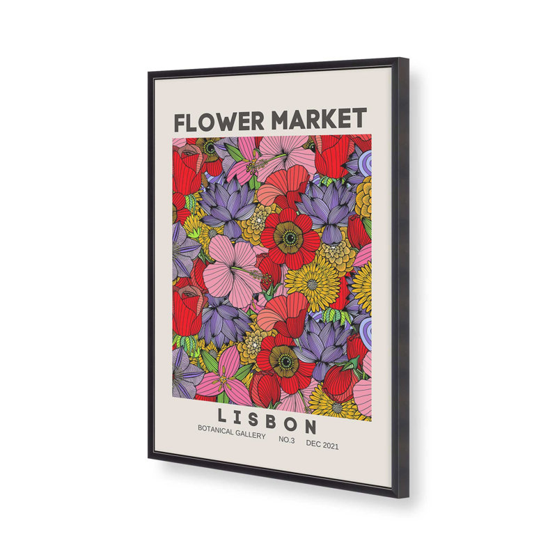 Lisbon in Bloom Print, 15.25" H x 12.25" W, Weathered Zinc