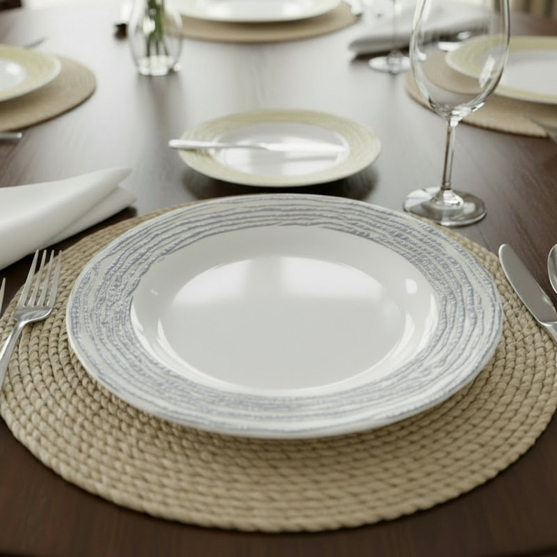 Arizona Silver Glass Charger Plate 13"D, Silver/Clear