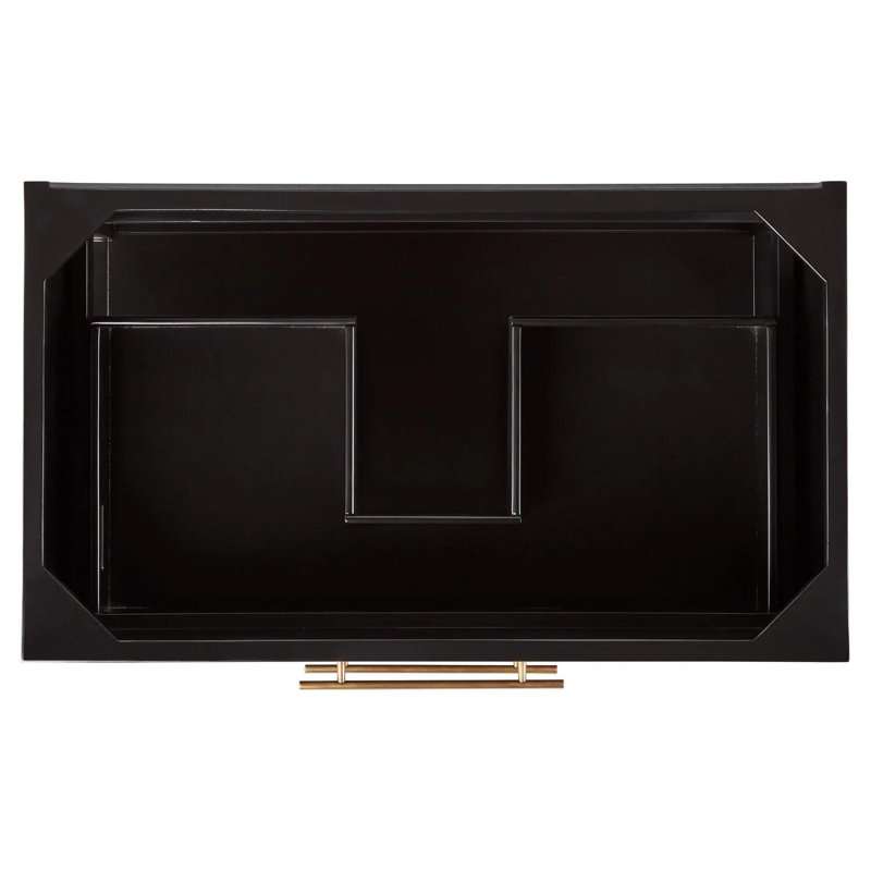 36" Robertson Single Bathroom Vanity Set with Rectangle Undermount Sink, Carrara Marble, 8" Widespread, Black