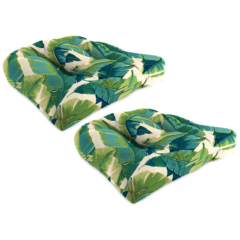 Outdoor Wicker Seat Cushion, Balmoral Opal Green