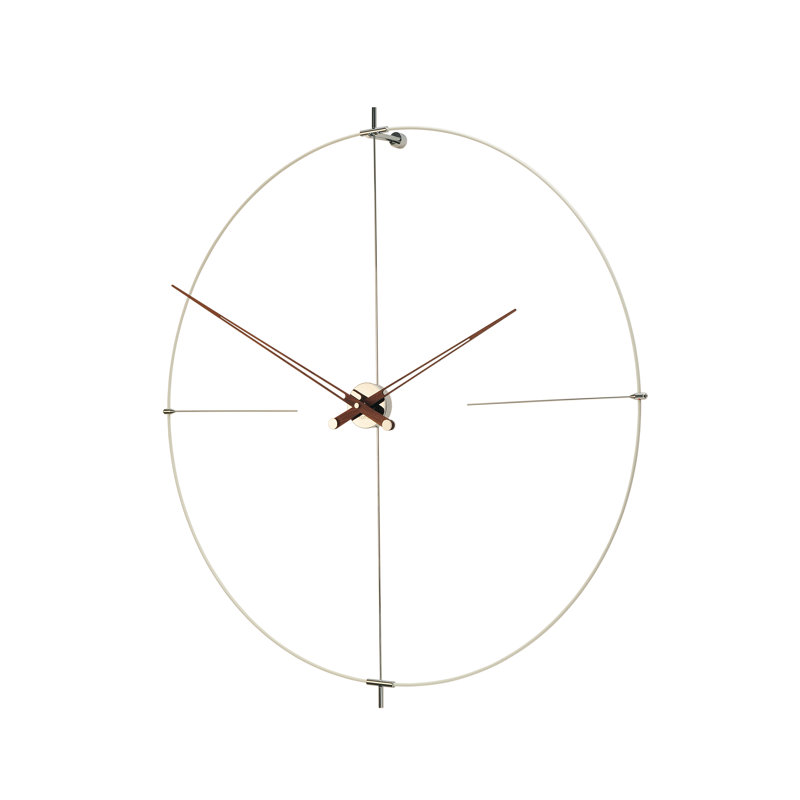 Horloge murale 41,3 po Bilal, Blanc / noyer