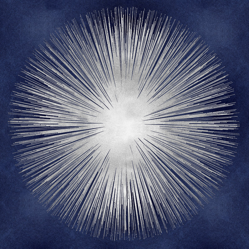 Silver Sunburst On Blue I by Abby Young - Wrapped Canvas Art Prints, 51cm H x 51cm W