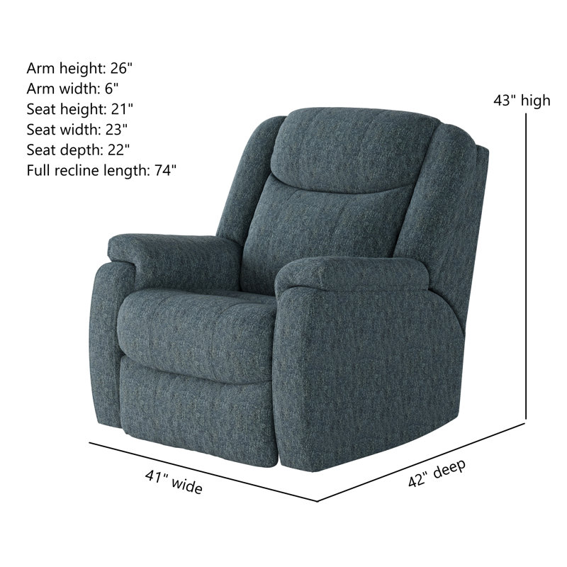 Fauteuil inclinable mural Hercules, Chenille bleu foncé