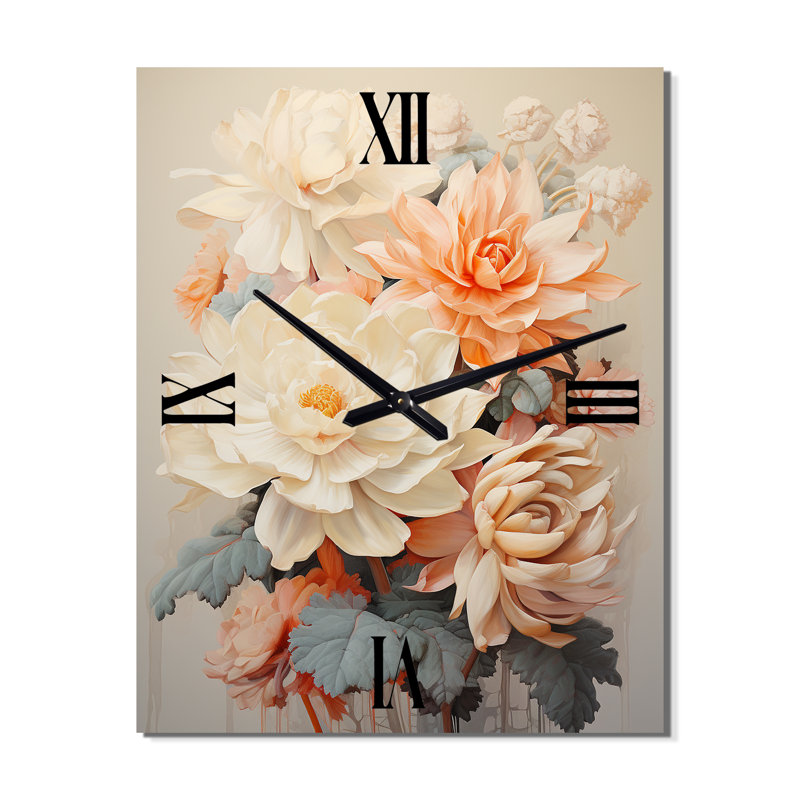Minimalisme beige Cactus - horloge murale surdimensionnée Cactus, Médium