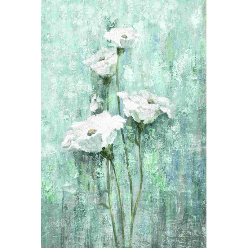 " White Florals " Painting Print, 12" H x 8" W  
