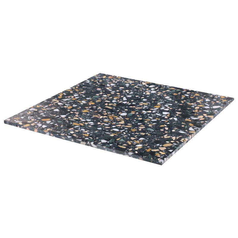 Terrazzo Italy Sacra 24x24 Honed Marble Tile, Cava Notte Black