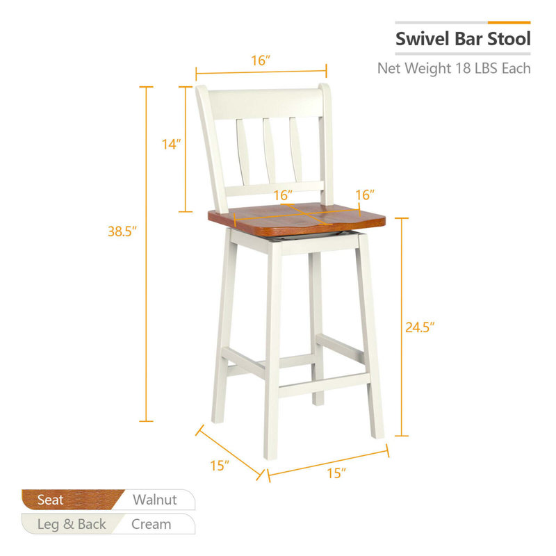 Tabouret de bar 24,5 po Otis, Blanc, 2