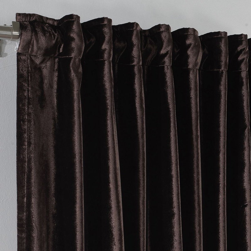 Blackout Thermal with Liner Extra Long & Extra Wide Shiny Velvet Decorative Curtain Panel, 140cm Width x 265cm Drop