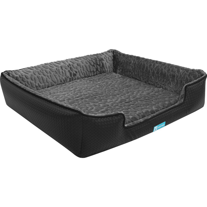 Memory Foam Pet Bed, 7.5" H x 36.5" W x 32.5" D, Black