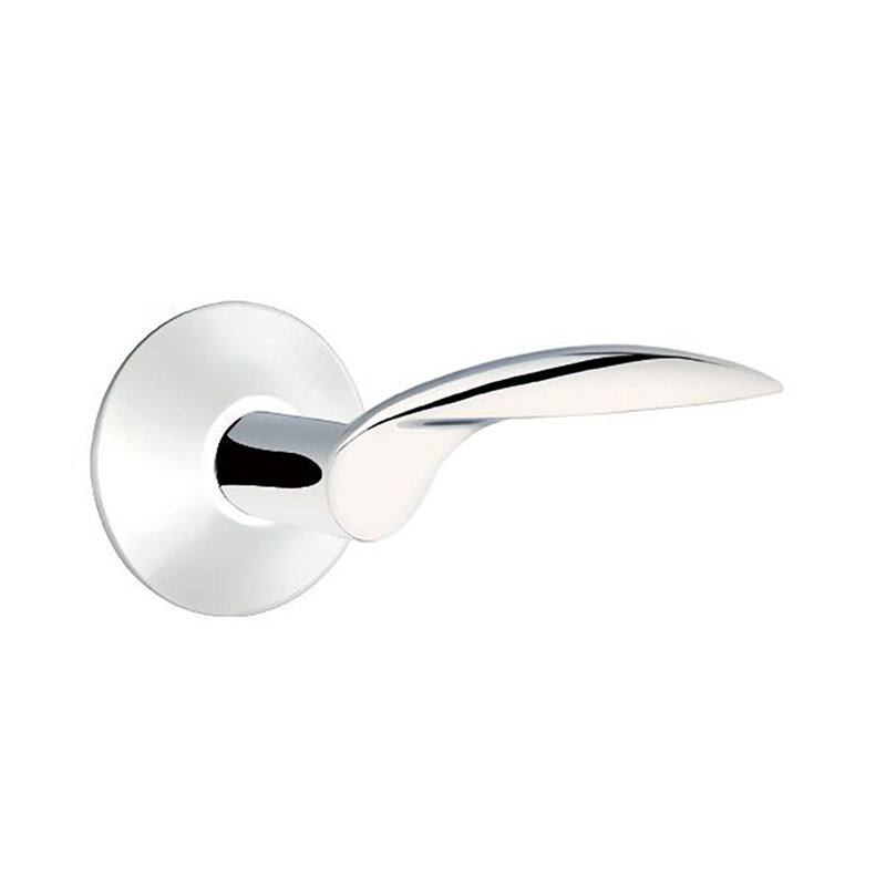 Mercury Wave/Drop Double Dummy Door Lever with Round Rosette, Bright Chrome, Right