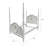 Grant Full Poster Panel Bed, White Finish