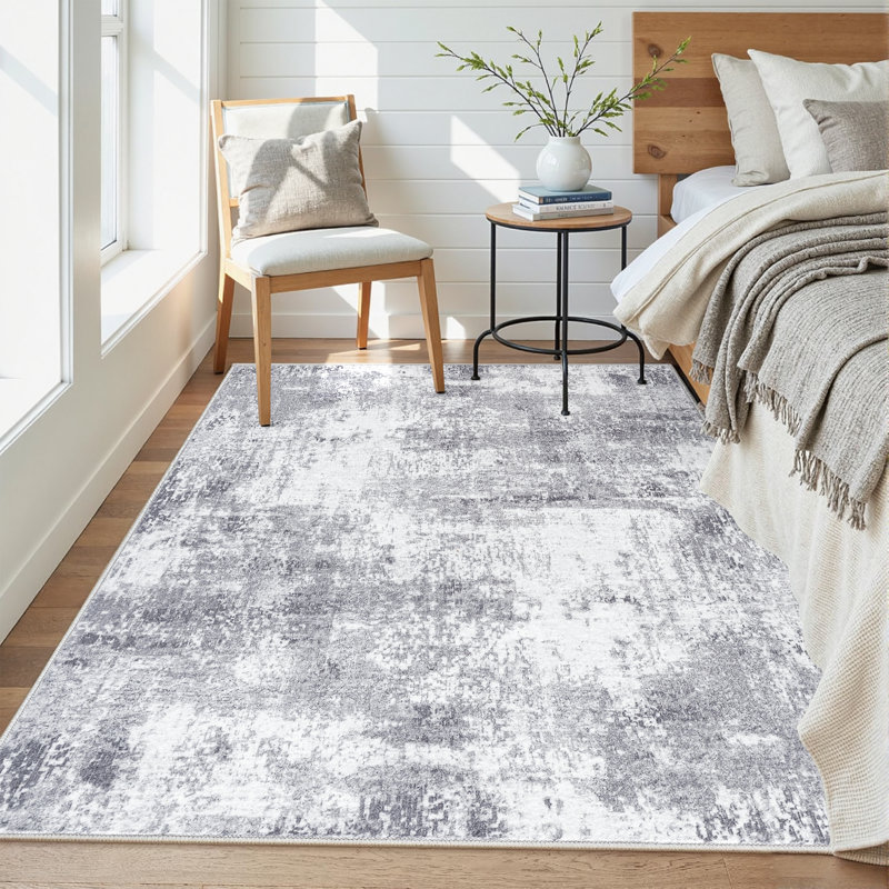 Elroy Arnedoy Modern Abstract Machine Washable Area Rug with Non-Slip Backing, Rectangle 6' x 9'