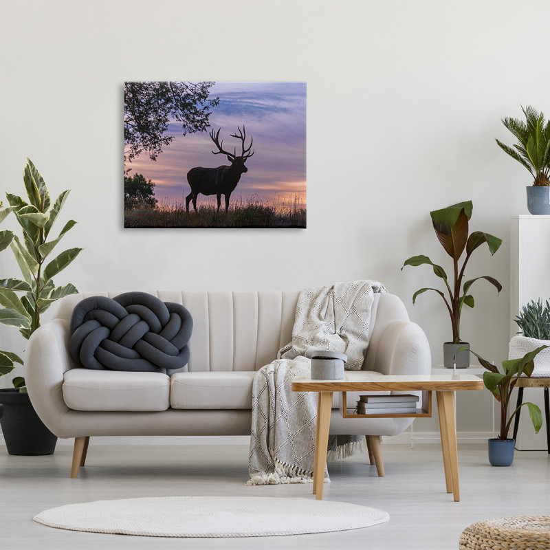 Wild Elk Sunrise Wild Forest, Toile tendue, H 30 po x l 40 po x P 2 po