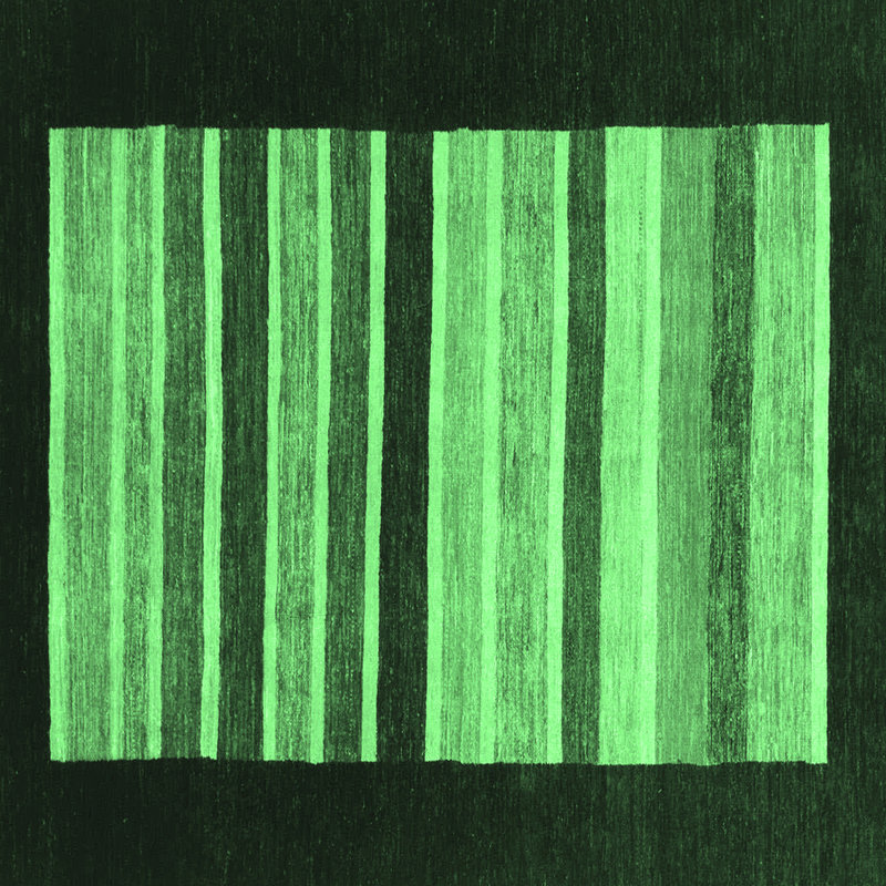 Washable Striped Indoor Rug, Square 3'