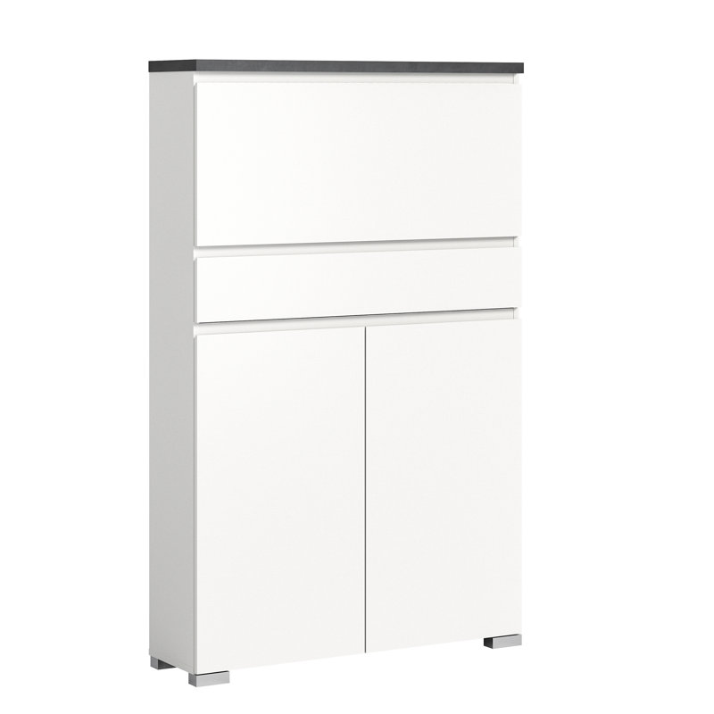Shoe Cabinet, Black/White