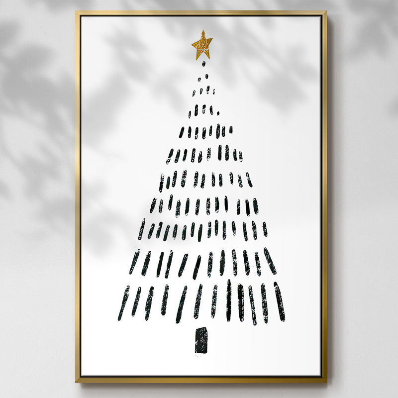 Arbre de Noël, H 25 po x l 17 po x P 1,5 po, Or
