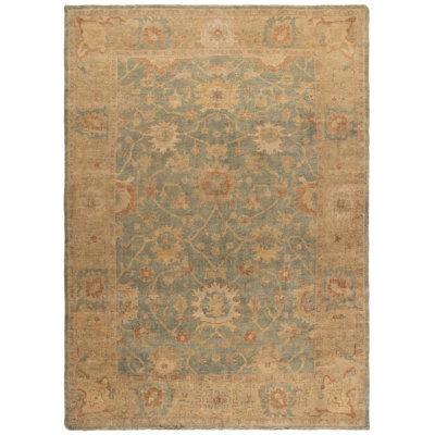 Oushak Nubl Oriental Hand Knotted Wool Dark Green/Brown Area Rug