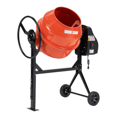 4,9 pi. Cu. Mélangeur de ciment électrique, malaxeur à béton portatif de 550 W avec tambour de 140 L, moteur de 110 V, rotation de 30 tr / min pour le mortier, le stuc et l'alimentation