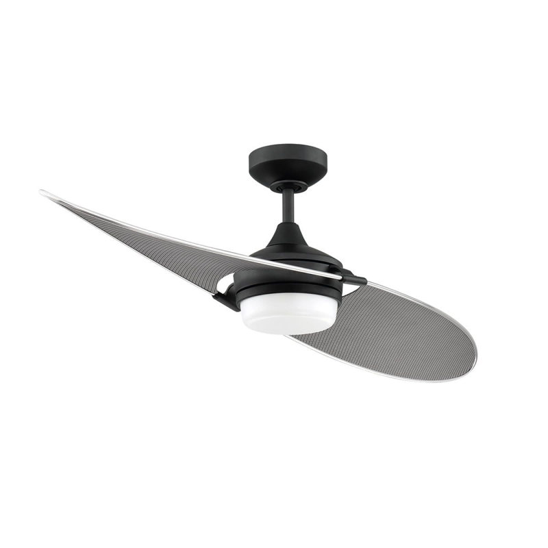 Magasiner les ventilateurs de plafond à DEL 52 TANGO - noir mat et pales en fibre de carbone, moteur à courant continu, télécommande