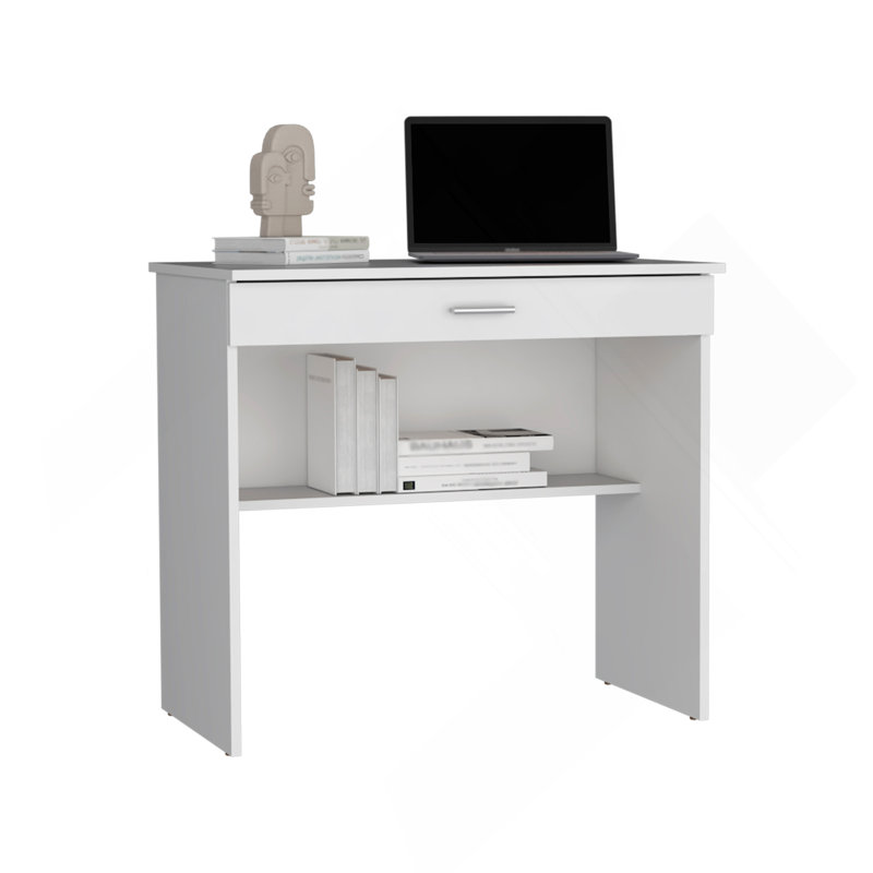 Bureau de rangement Montana, spacieux et élégant avec tiroir et tablette, blanc
