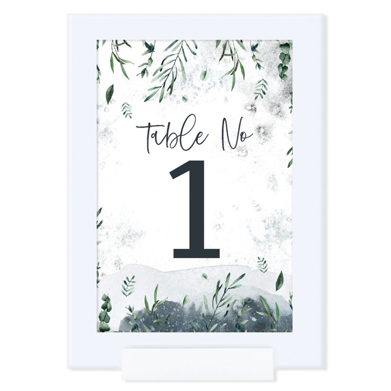 Numéro de la table de mariage enneigée de la forêt enneigée