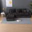 Canapé d'angle profond surdimensionné, canapé modulaire en boucle noire, salon moderne-1203541585