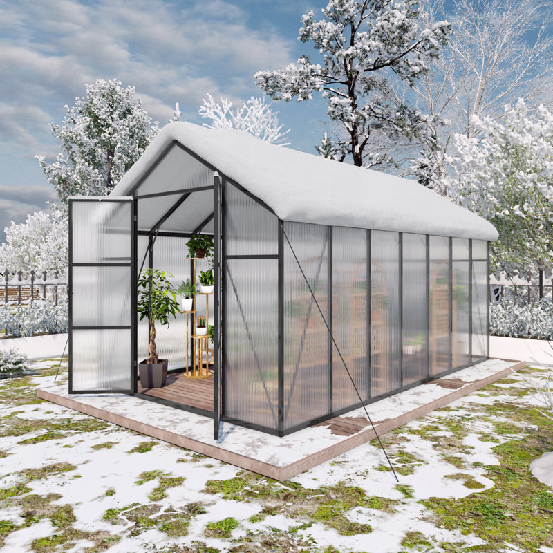 Serre en polycarbonate 8 x 14 pi, L 14,1 pi x P 10,1 pi