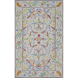 Artemesia Hand-Tufted Wool Loop Pile Indoor Rug Traditional Bordered Multicolor