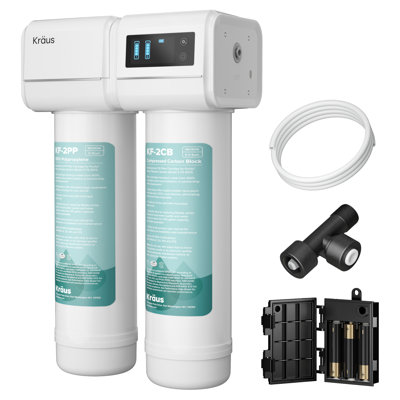 KRAUS Purita 2-Stage Under Sink Water Filtration System With Digital Display Monitor, FS-1001