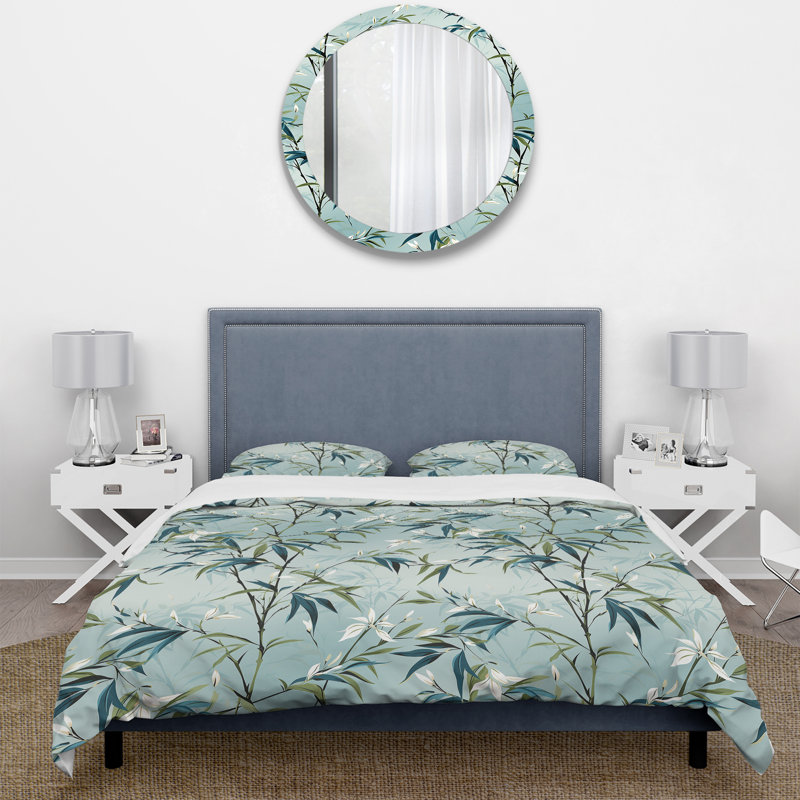 Ensemble de housse de couette Tropical Zen Bamboo II, Housse de couette pour très grand lit et 2 très